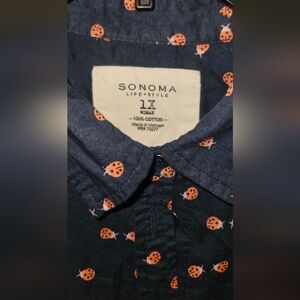 Sonoma Dark Blue Shirt with Ladybug Pattern